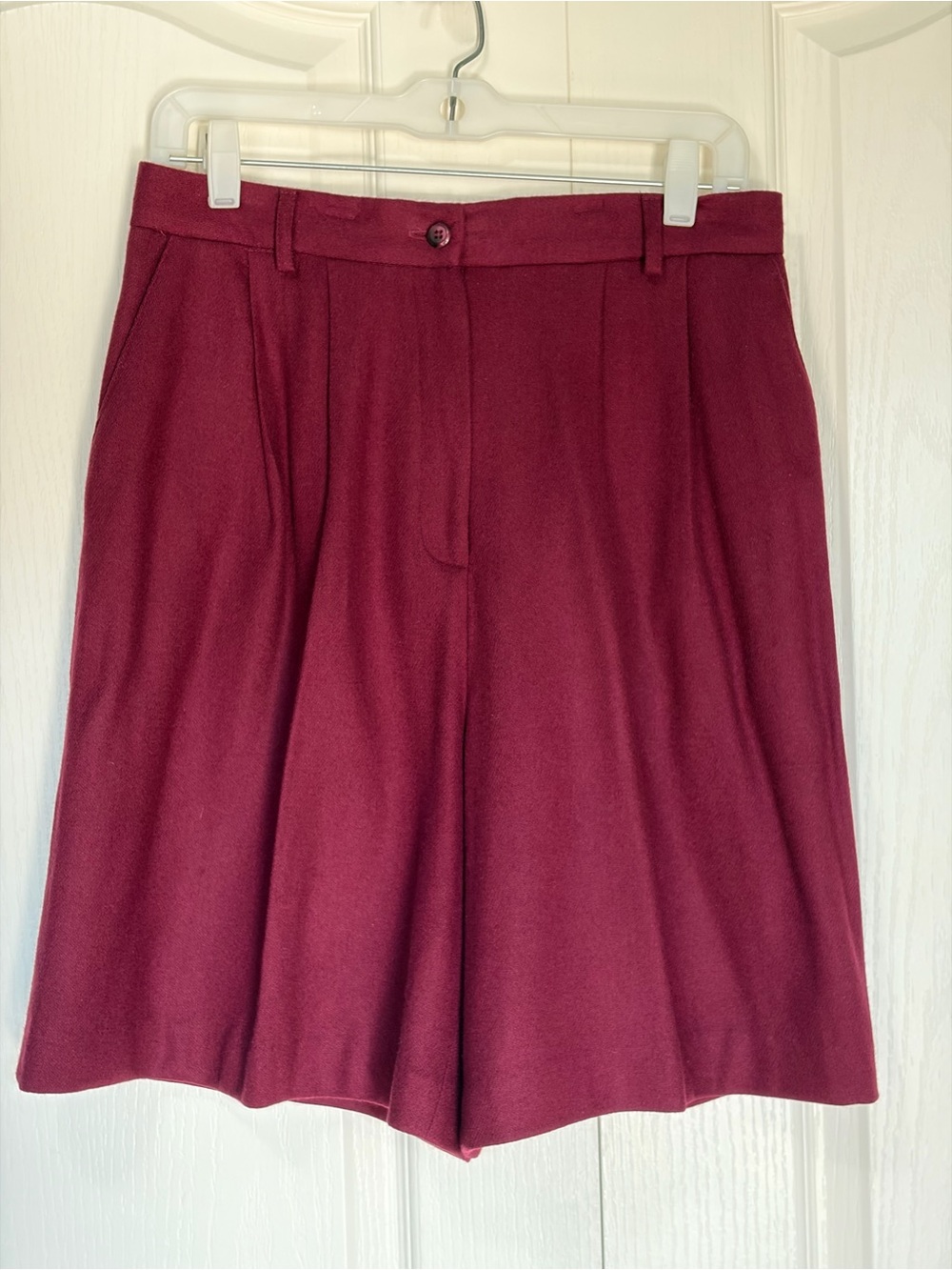 Vintage Wool Cranberry Blazer and Shorts Set Suit Casual Corner Size 12 - Picture 8 of 11